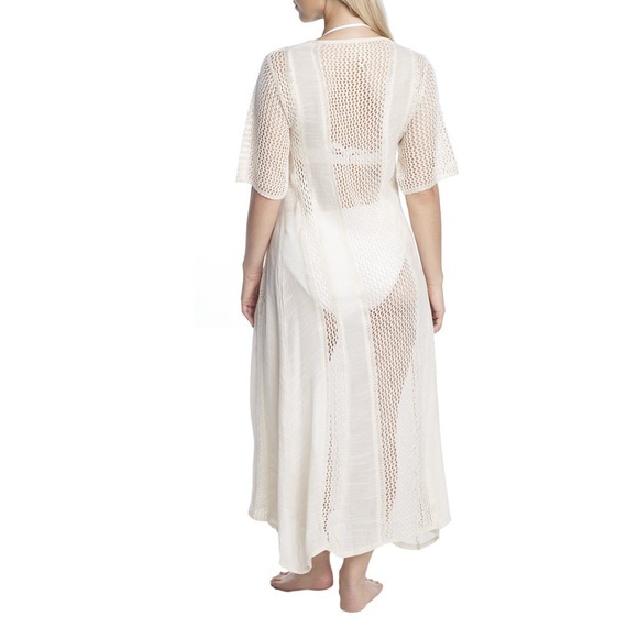 NWT$80๐ฅ ELAN INTERNATIONAL Crochet Detail Long Kimono swimsuit coverup Size M - Picture 9 of 14